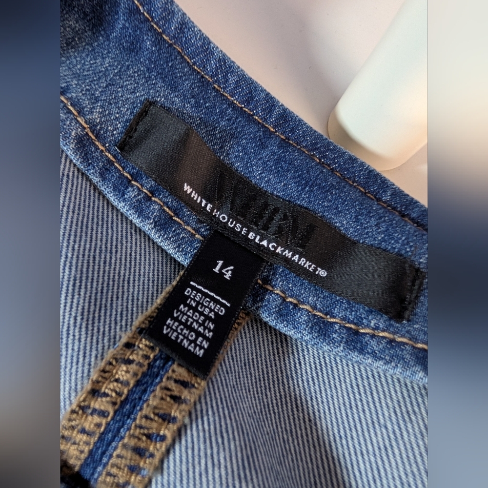 White House Black Market Blue Denim Jacket - Picture 2 of 9